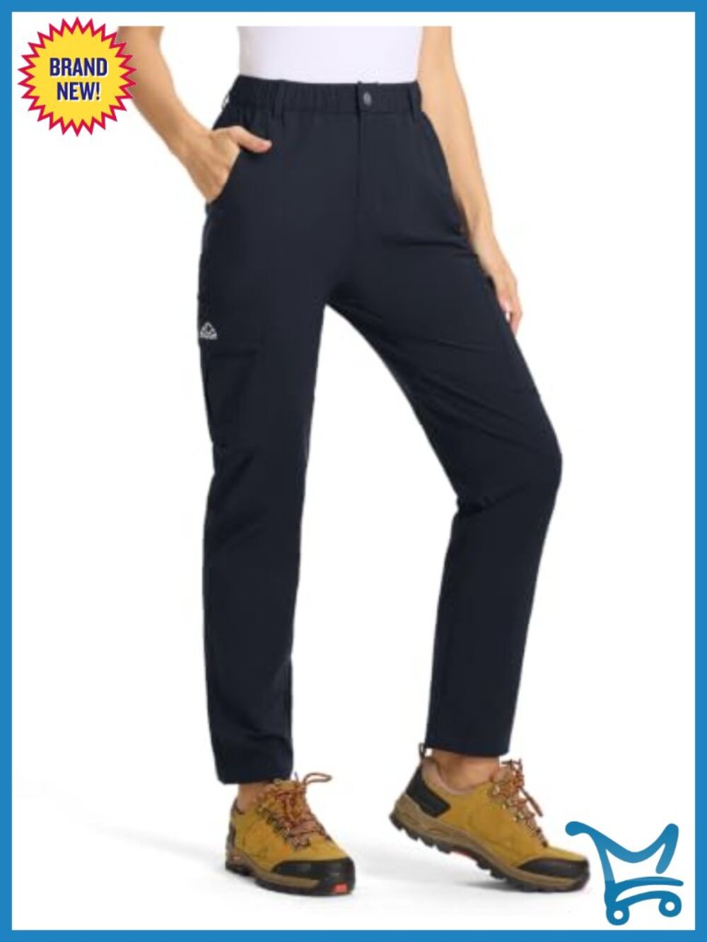 Womens Hiking Cargo Pants Water Resistant Quick Dry UPF 50+ Nylon Spandex